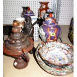 A quantity of Oriental ceramics and collectables, including bowls, vases, figures and sundry.