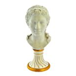 A Furstenberg biscuit bust of Ptolemaeus, 1770's, probably modelled by Desoches,