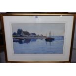 John McDougal (?-1941), Estuary scene, watercolour, signed and dated 1892, 37cm x 59cm.