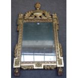 An 18th century French gilt framed wall mirror,
