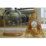 A French gilt metal mantel clock, 19th century,