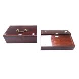 A 19th century rectangular mahogany box, with lift out tray interior, 36cm wide,