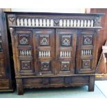 A 19th century French chestnut Breton lit-clos cabinet,