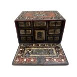 A 17th/18th century Indian mother of pearl inlaid table cabinet,