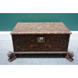 A 19th century Indo-Portuguese hardwood casket,