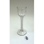 An opaque twist wine glass, circa 1765,
