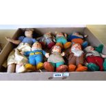 A set of Chad Valley Snow White and the Seven Dwarves felt toy figures, pre-war,