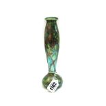 An iridescent green glass and silver overlaid vase, probably Loetz, circa 1900,