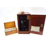 A Watson & Sons 'Service' microscope, gilt and black lacquered No.