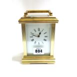 A gilt brass cased carriage clock, late 20th century,