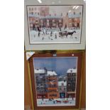 Helen Bradley (1900-1979), Snow scenes, two reproduction prints signed in pencil, (2).