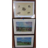 Joan Wanklin (20th century), Polo scenes, a pair of colour prints, signed in pencil,