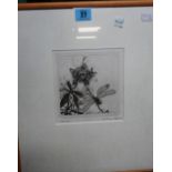 Charles Chaplin (1907-1987), Dragonfly, etching, signed, inscribed and dated 1988, 14cm x 13cm.