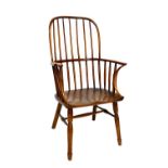 A George III ash and elm stick back Windsor chair,