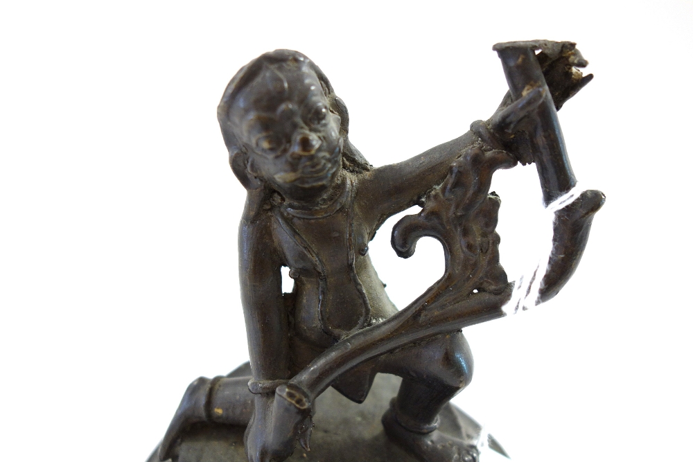 An Asian bronze figure of a man, probably Tibetan, 19th century, - Image 2 of 5