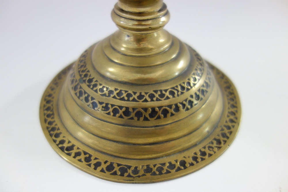 An Ottoman coconut and inlaid hookah base, 19th century, raised on a brass domed circular base, - Image 3 of 6