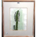 Mary Newcomb (1922-2008), Caterpillars on Mullein, watercolour, signed with initials, 28.5cm x 20.