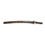 A Japanese Wakizashi, late 19th century, with steel blade 53cm, unsigned tang,