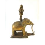 An Indian bronze oil lamp (dipa), late 19th century,