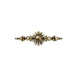 A diamond and cultured pearl brooch,