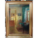 Danish School (early 20th century), Interior, pastel, 64cm x 43cm.