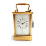 A French gilt brass cased carriage clock, early 20th century,