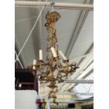 A French ormolu six light chandelier, late 19th century,