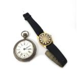 A gentleman's 18ct gold circular cased Bueche Girod Automatic wristwatch,