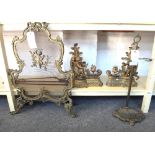 A pair of Victorian gilt bronze fire chenets,