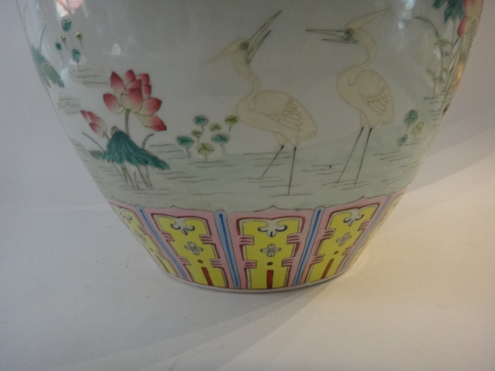 A Chinese famille-rose ovoid vase, 20th century, - Image 4 of 6