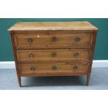 A late 18th century Italian fruitwood commode,