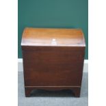 A George III mahogany domed topped wine cooler, on bracket feet, 47cm wide.