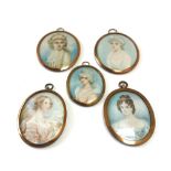 A late 19th/early 20th century Continental portrait miniature on ivory of a fashionable woman in