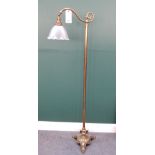 An Edwardian brass standard lamp,