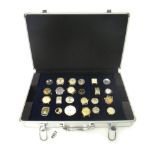 Seventeen silver pocket and fob watch cases, four gilt metal cased,