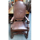 A set of twelve late 19th century carved mahogany framed dining chairs,