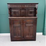 A 17th century and later oak court cupboard,