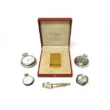 A lady's Omega silver cased, keyless wind, openfaced fob watch,