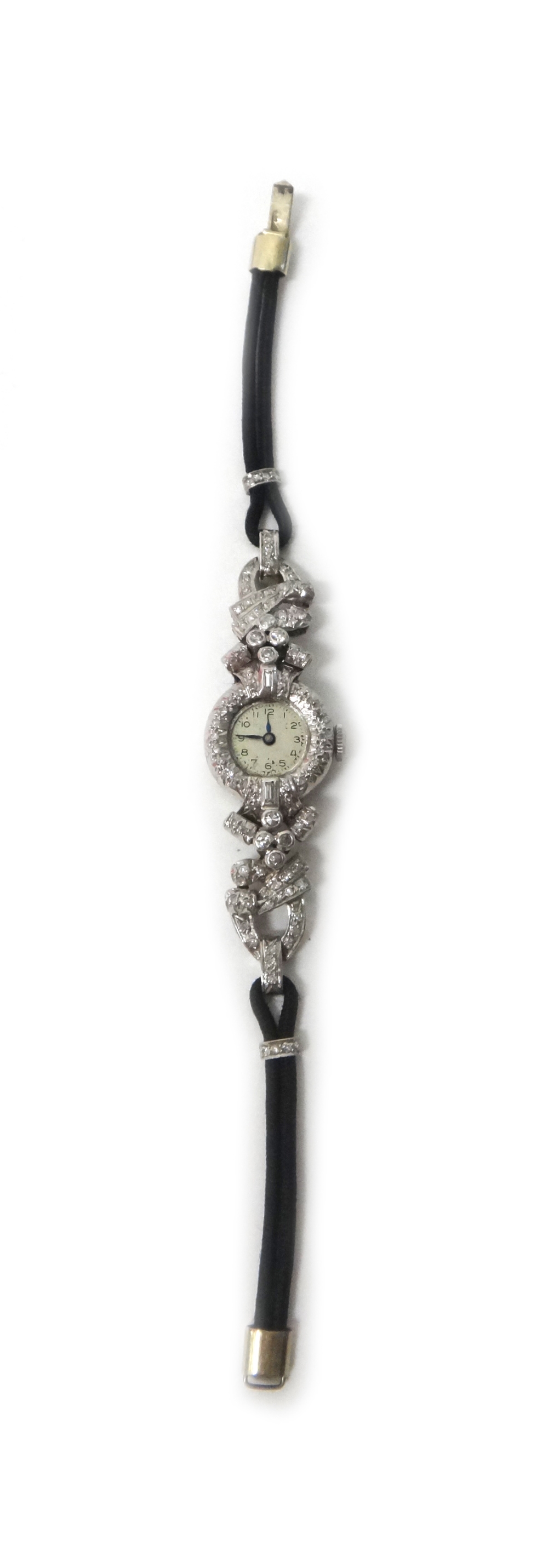 A lady's diamond set dress wristwatch, with an associated jewelled Swiss movement,
