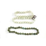 A Chinese pale celadon jade choker necklace, 20th century,