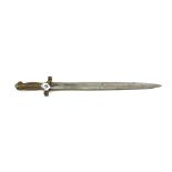 A French 1831 pattern short sword, the double edged steel blade stamped 'Talabotes Paris',