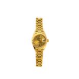 A lady's 18ct gold Rolex Oyster Perpetual Datejust bracelet wristwatch,