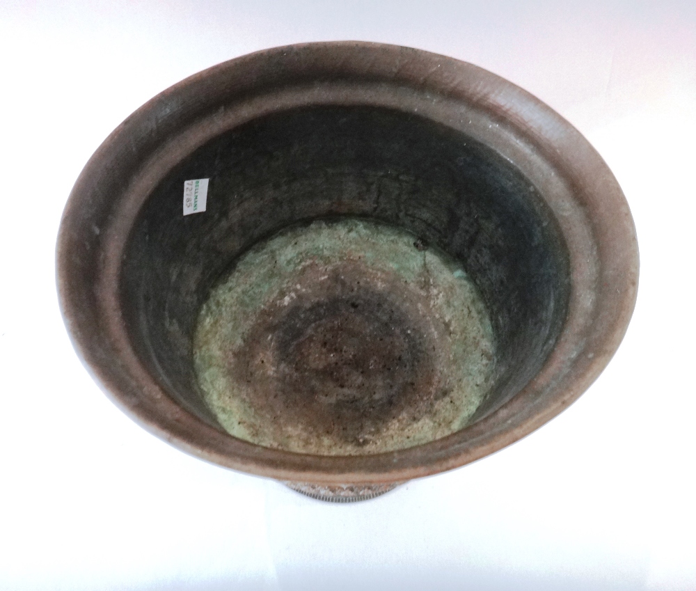 An Indian brass and copper bowl, 19th century, of flared form, - Image 3 of 5