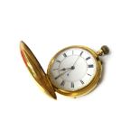 A gentleman's 18ct gold cased keyless wind hunting cased centre stop seconds pocket watch,