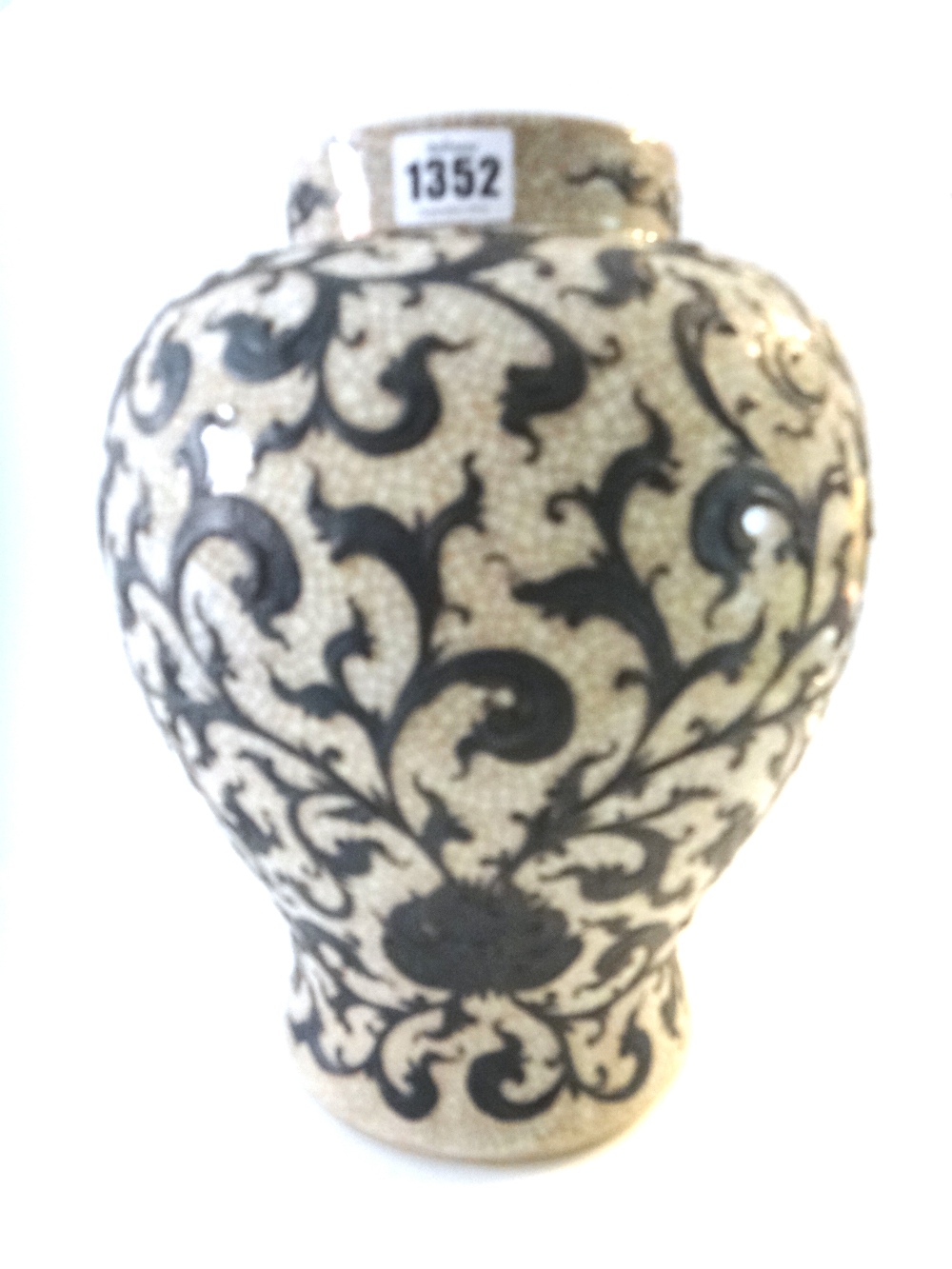 A Chinese crackleware baluster vase, late 19th century,