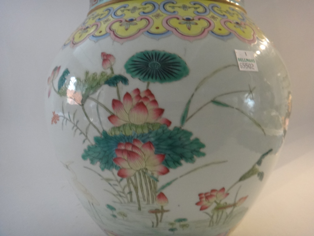 A Chinese famille-rose ovoid vase, 20th century, - Image 6 of 6