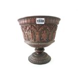 An Indian brass and copper bowl, 19th century, of flared form,