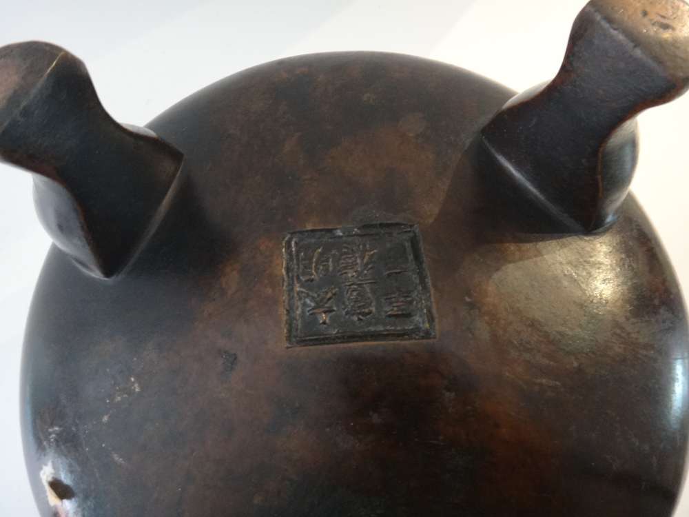 A Chinese bronze censer, Xuande six character mark, but later, - Image 5 of 5