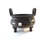 A Chinese bronze censer, Xuande six character mark, but later,