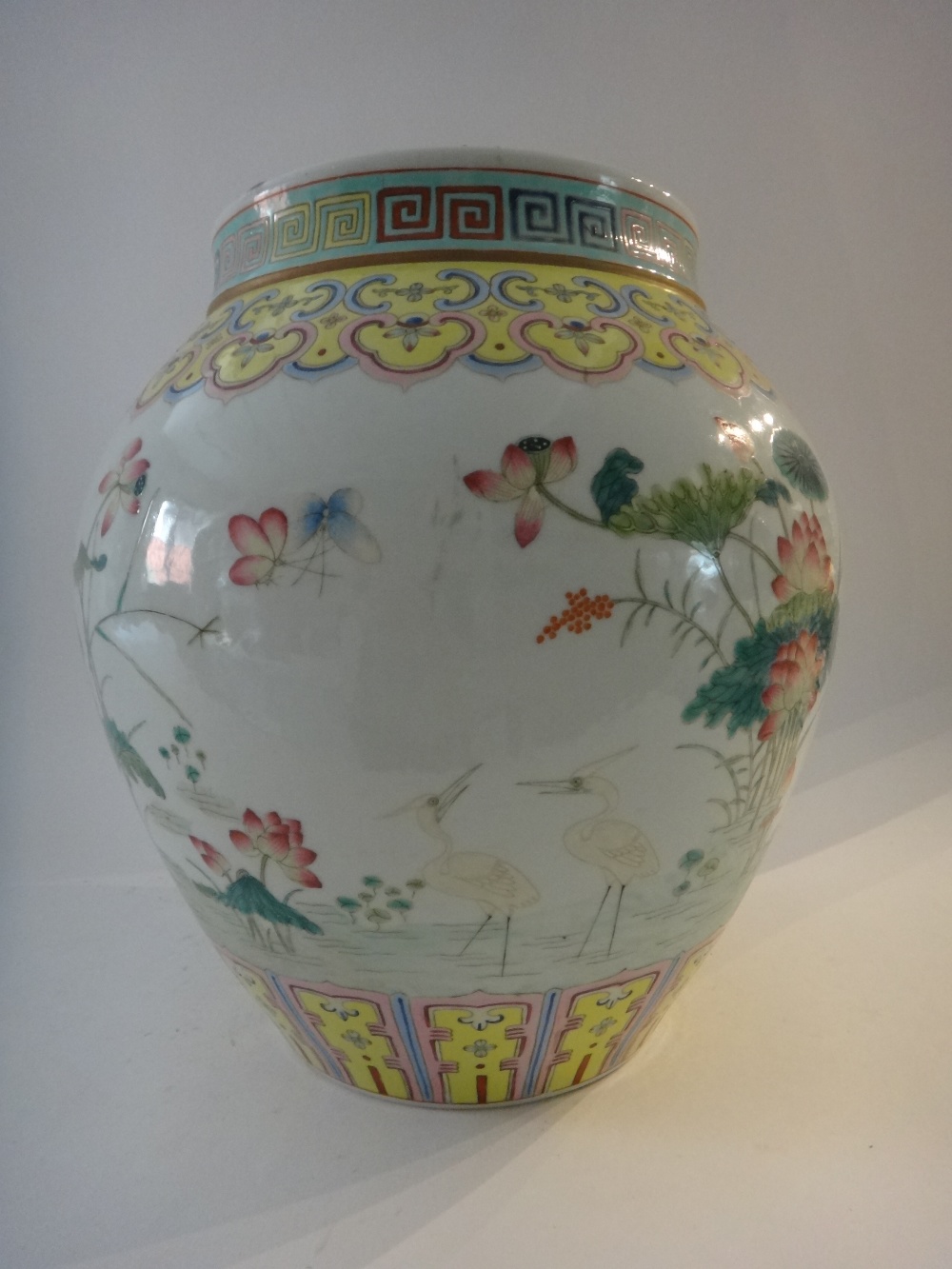 A Chinese famille-rose ovoid vase, 20th century, - Image 3 of 6